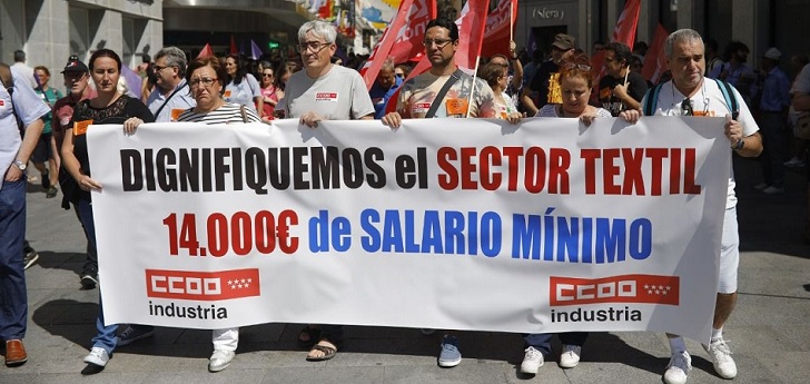 Imagen de la manifestación convocada por sindicatos. 2019, el año en que los sindicatos firmaron la paz con el nuevo convenio