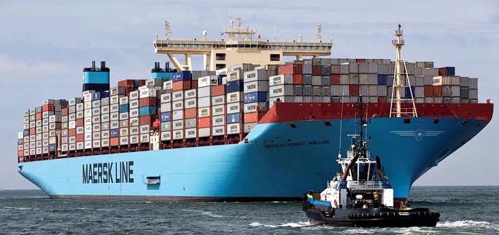 Barco de la naviera holandesa Maersk El ‘blockchain’ alcanza la logística: Maersk se alía con IBM para llevarlo al comercio global