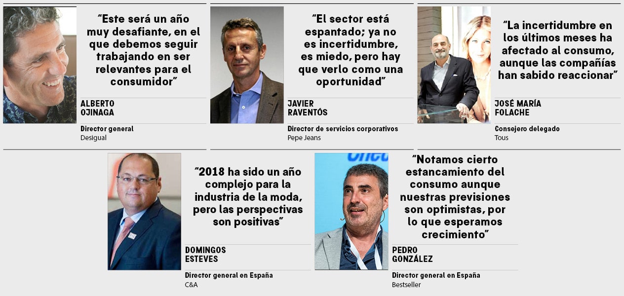 Declaraciones de los principales ejecutivos del sector sobre 2019. La moda ante 2019: entre el miedo a otro 2018 y el reto de adaptarse