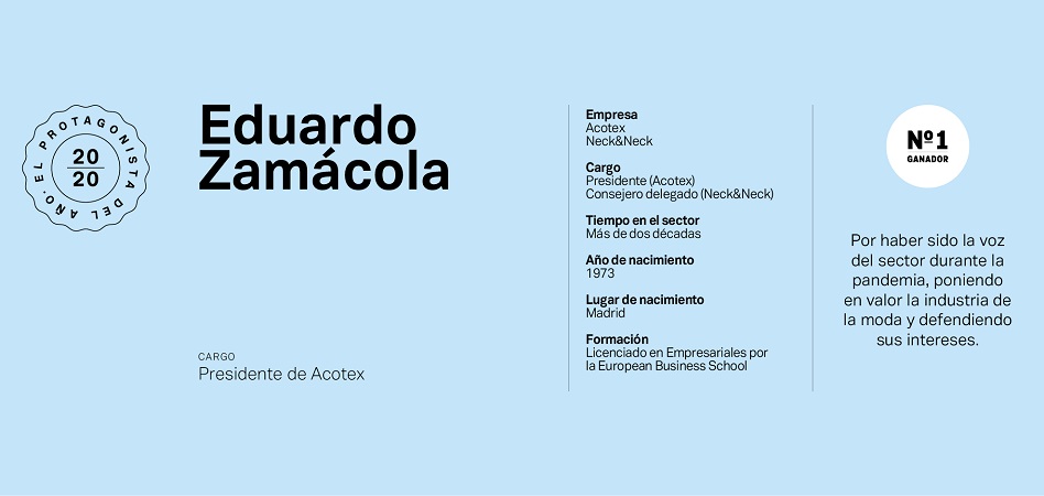 Eduardo Zamácola. Zamácola inició su trayectoria profesional a los 23 años en Neck&Neck, empresa especializada en moda infantil propiedad de su familia