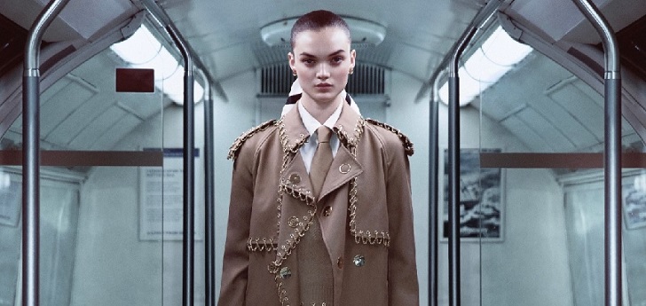 model wears Burberry coat Burberry opens center for manufacturing excellence in the UK